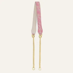 Gemini Strap | Pink Leaf Porcelain with Gold hardware