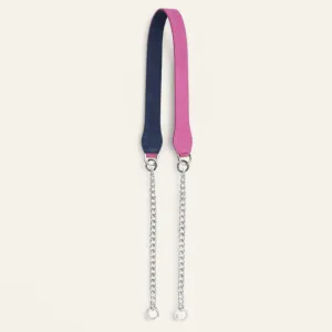 Gemini Strap | Winter Pink Navy with Silver hardware