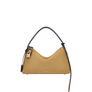Gold Suede Hobo Bag