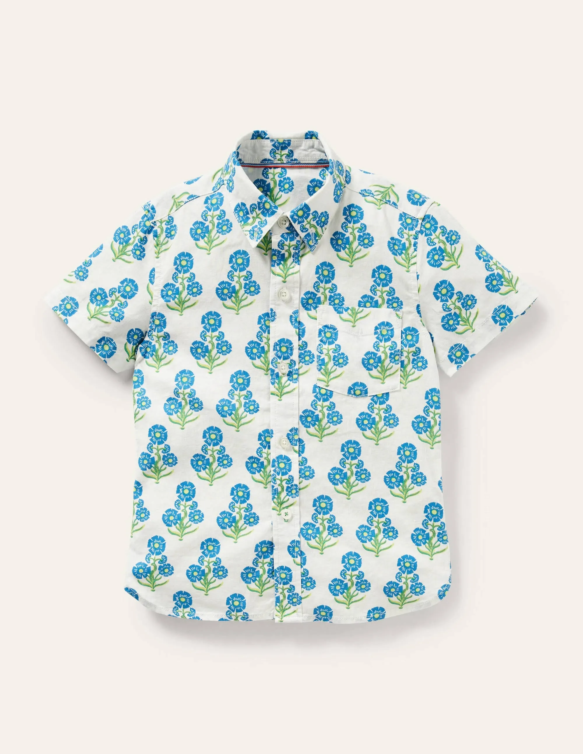 Holiday Cotton Linen Shirt-Molly Mahon Print