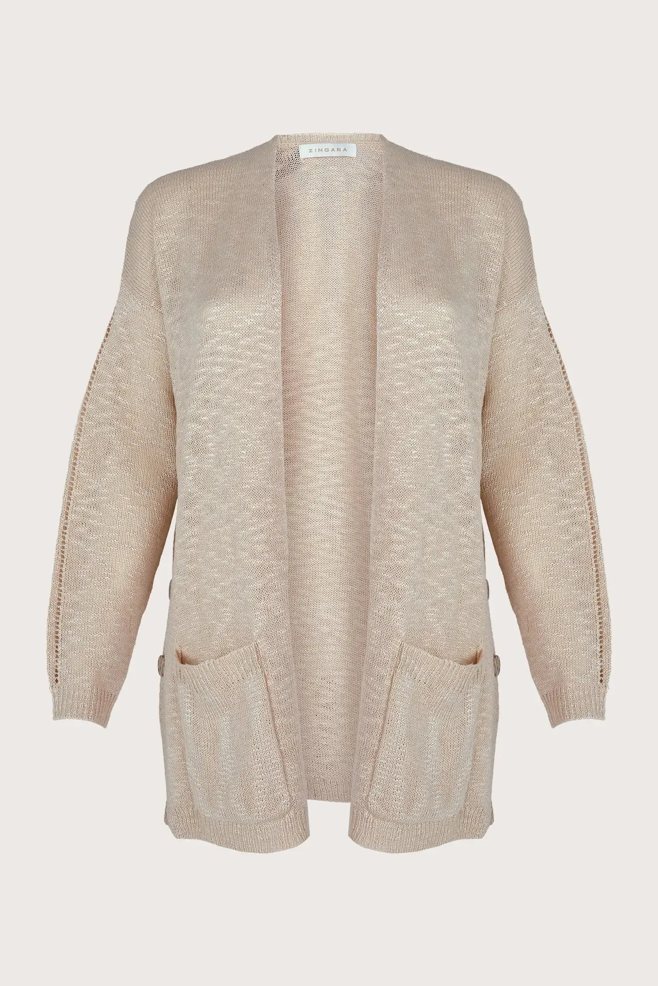 IVORY PEARL CARDIGAN WITH POCKETS
