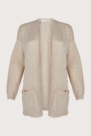 IVORY PEARL CARDIGAN WITH POCKETS