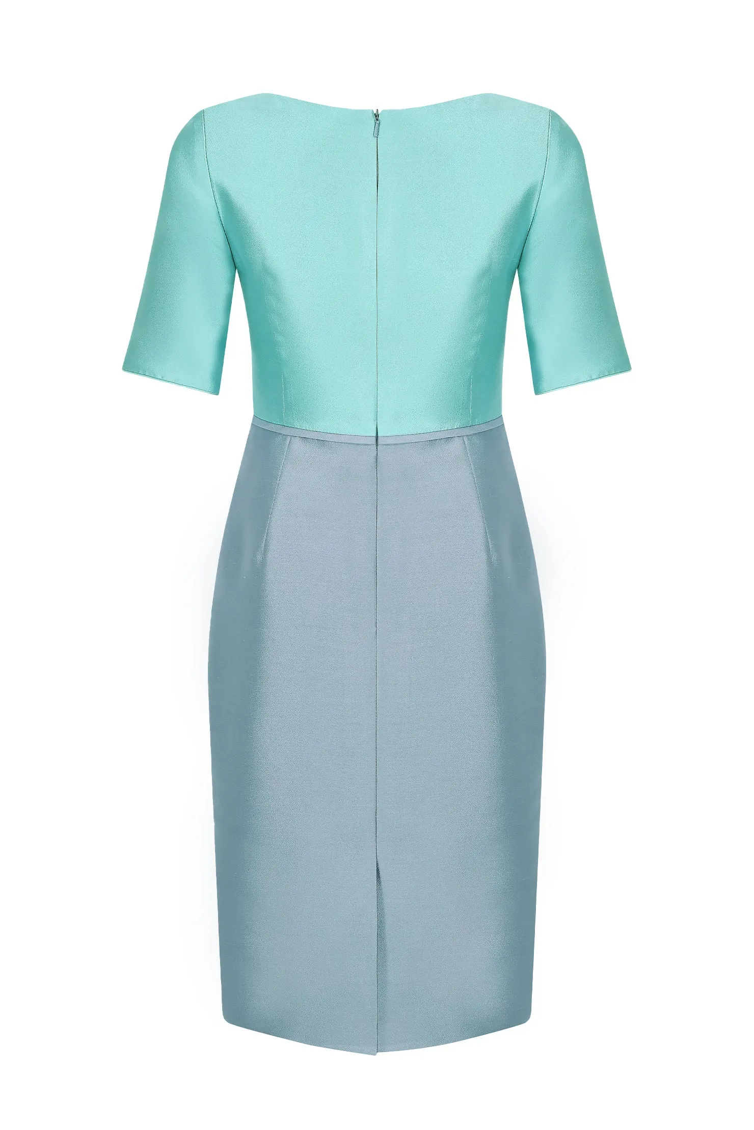 Jade/Ash Sateen Dress - Amelia