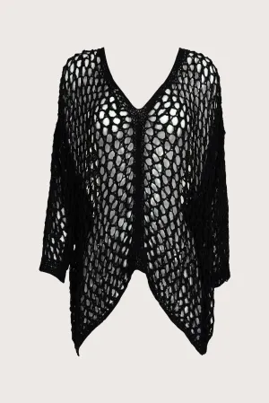 Large black crochet blouse