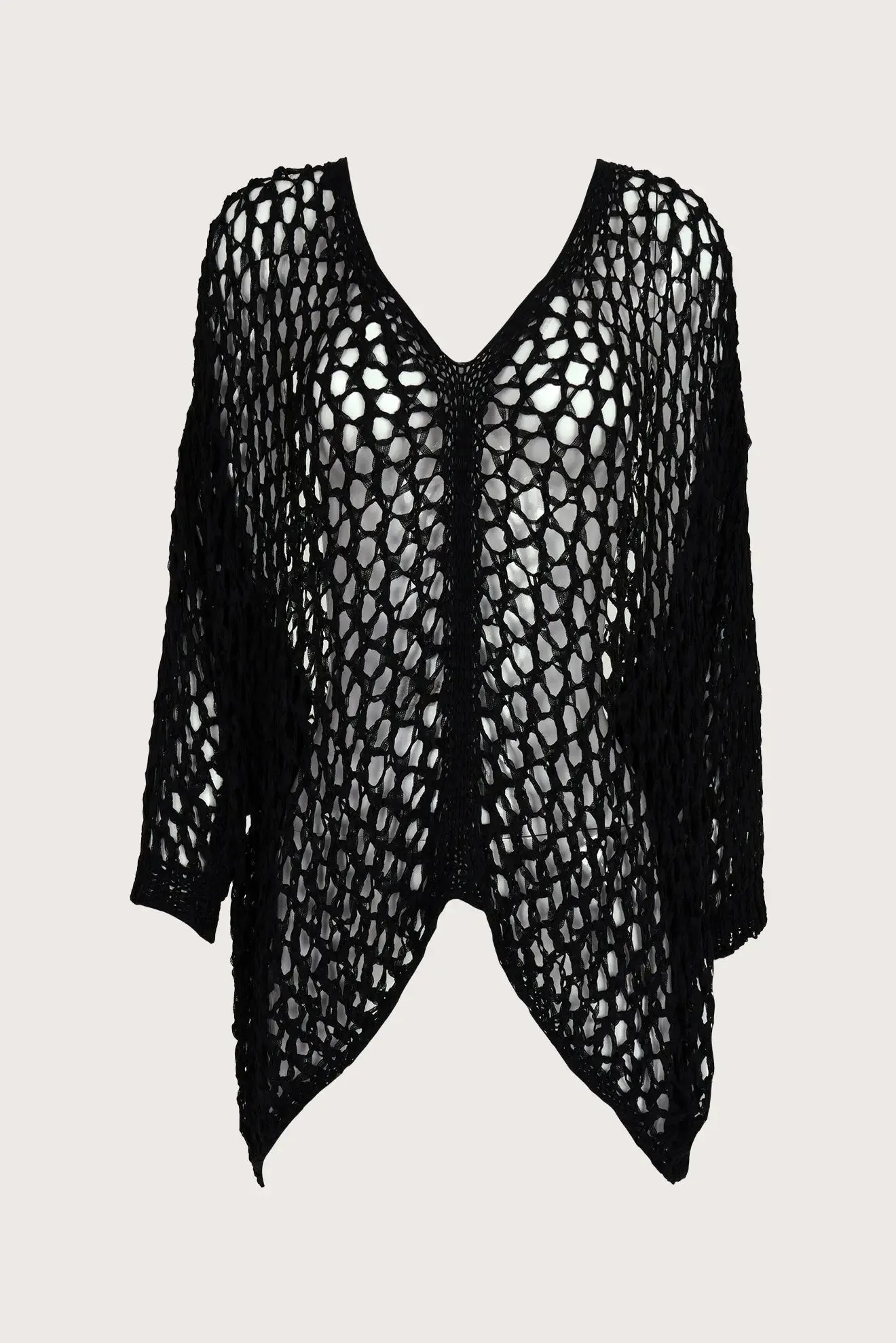 Large black crochet blouse