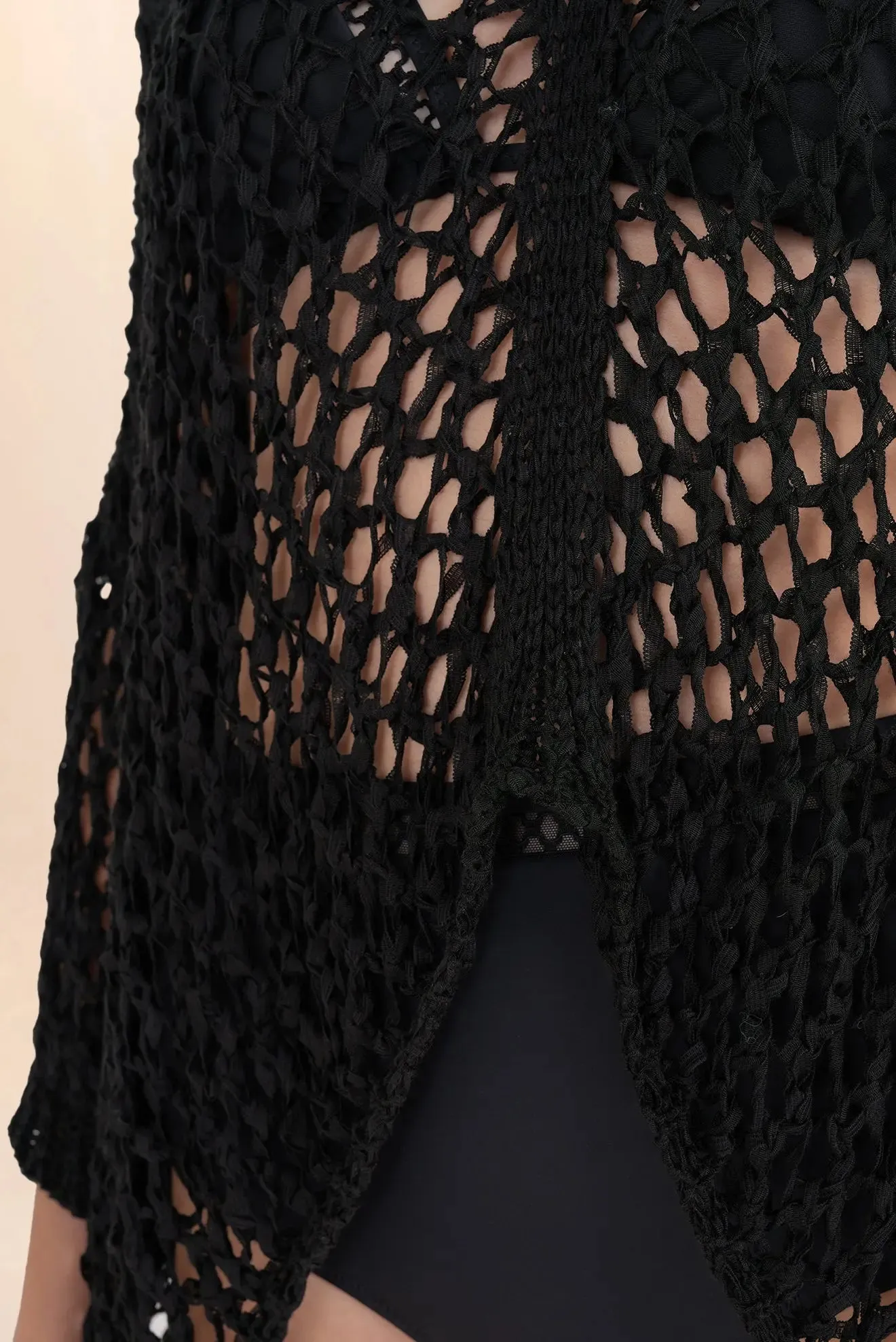 Large black crochet blouse