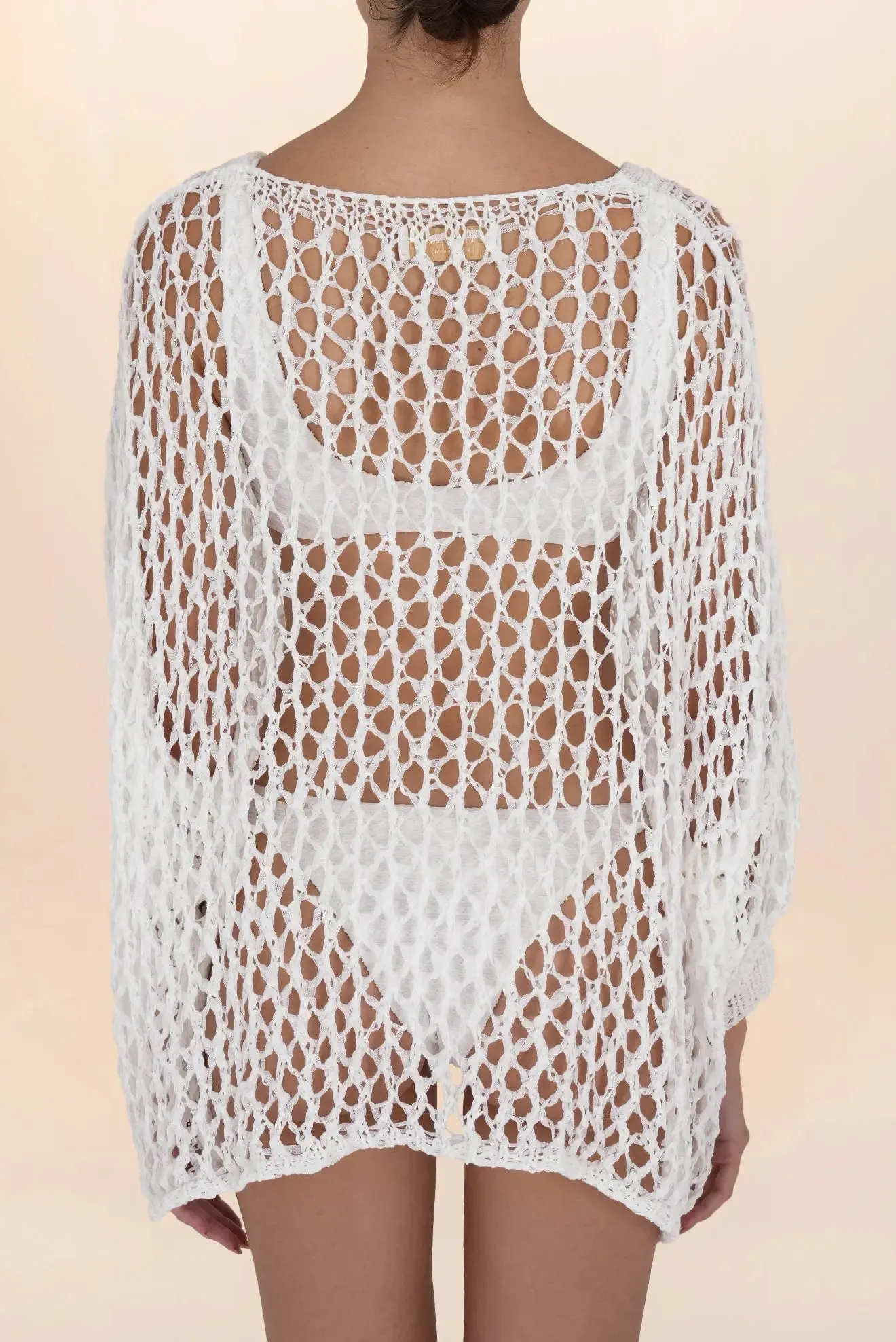 Large white crochet blouse