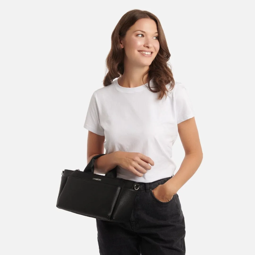 Le Daisy - Console de poussette en cuir vegan noir