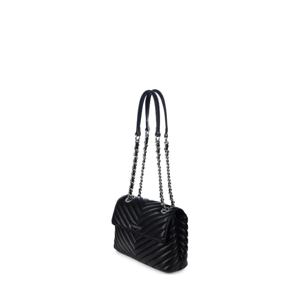Le Madelyn - Sac à main 2-en-1 en cuir vegan noir
