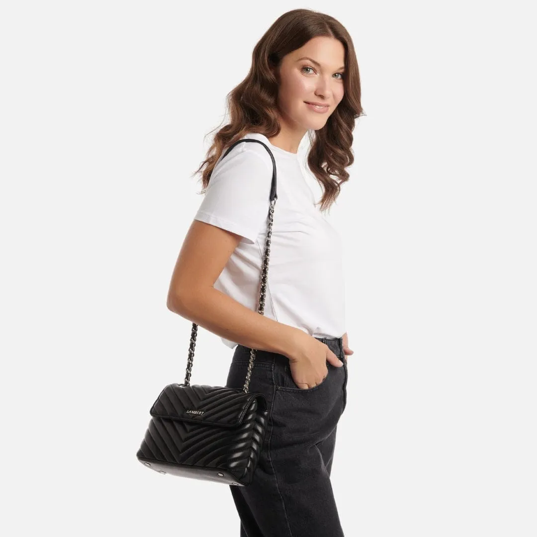 Le Madelyn - Sac à main 2-en-1 en cuir vegan noir