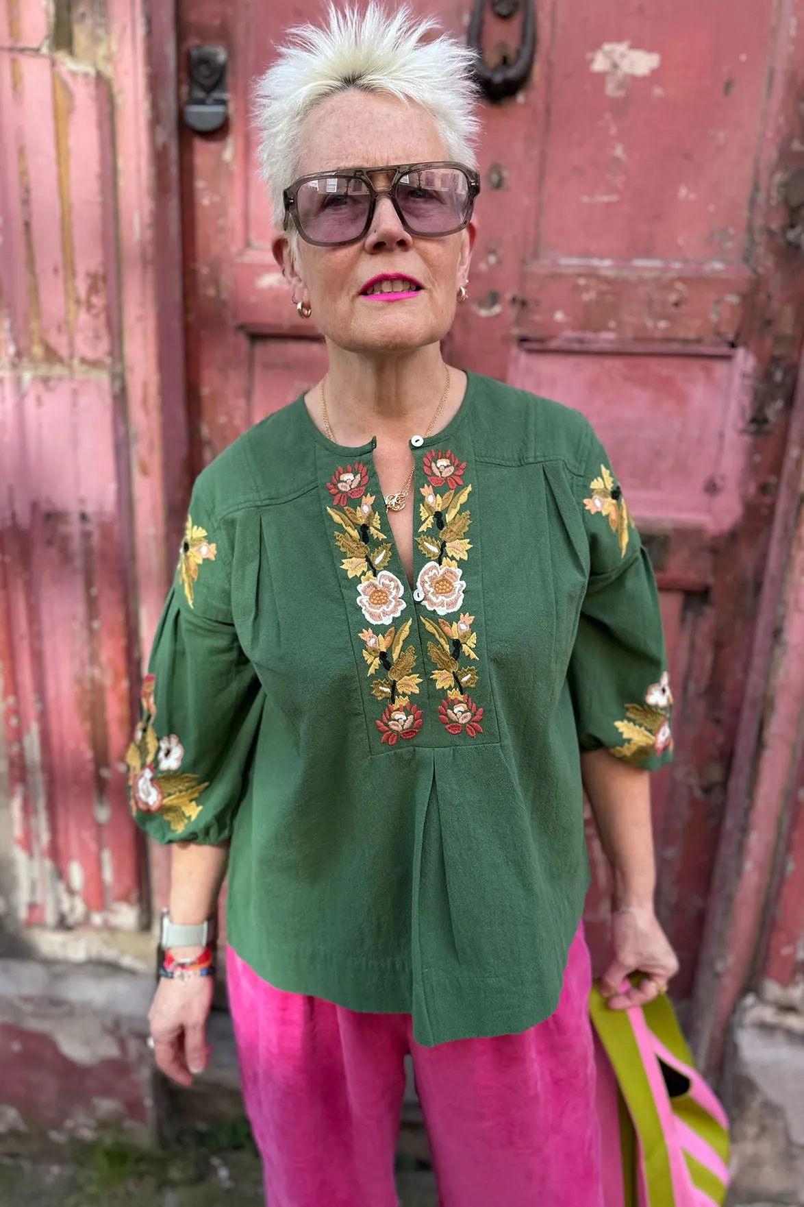 Leon & Harper Cacia Green Blouse