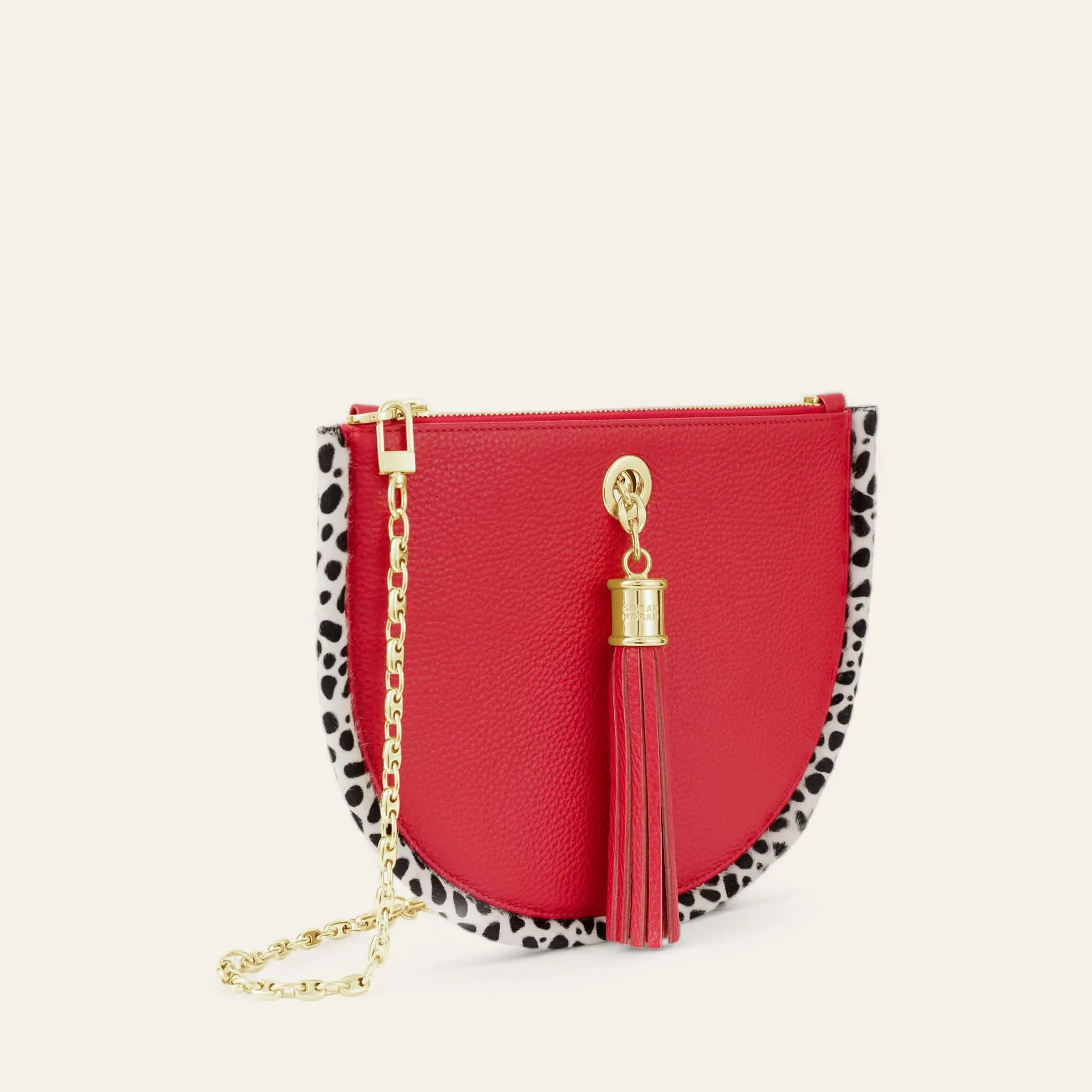 Luna Ivy | Pillarbox Red Dalmatian with Gold hardware