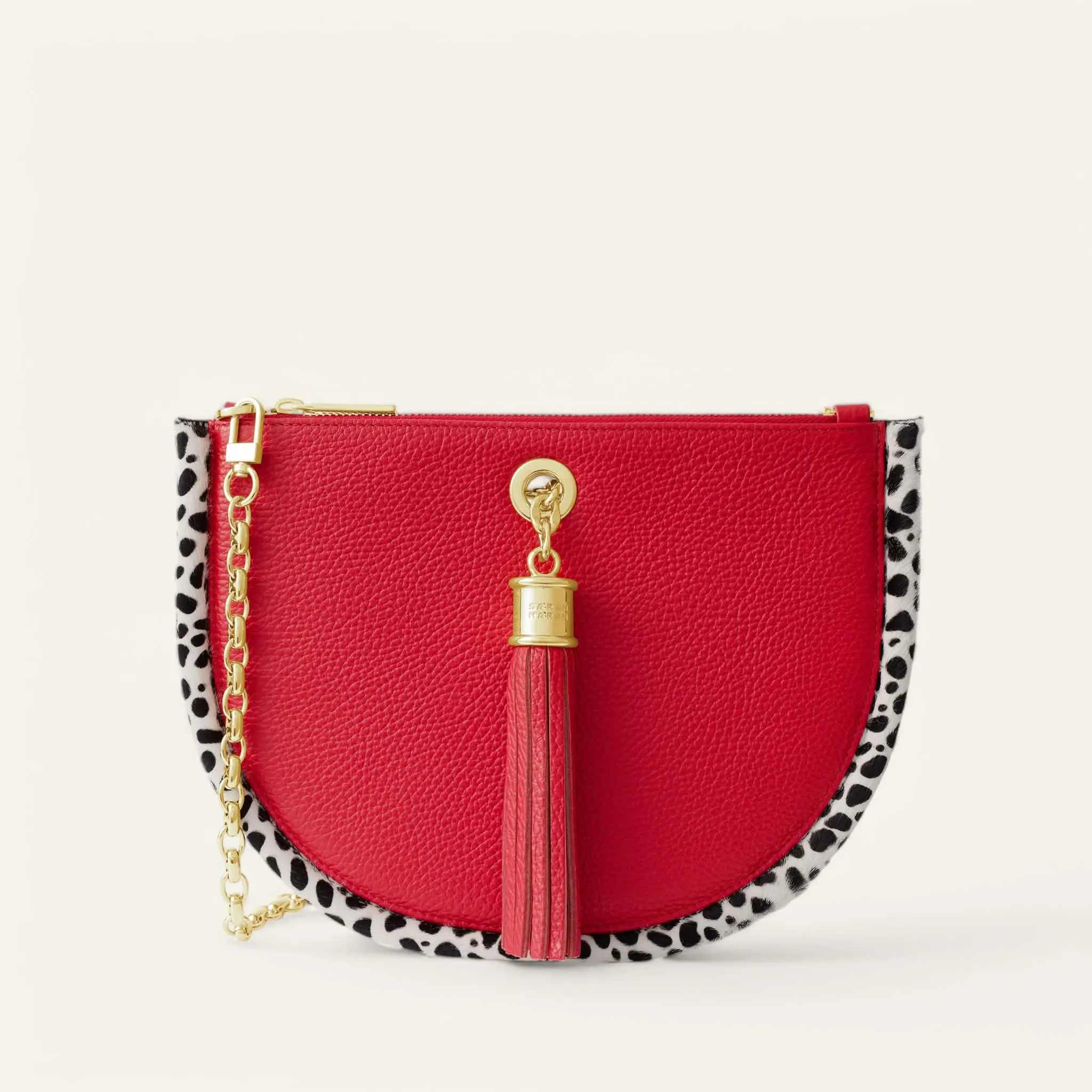 Luna Ivy | Pillarbox Red Dalmatian with Gold hardware