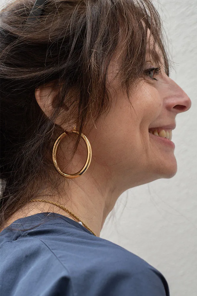 Luv AJ Amalfi Gold Tube Hoops
