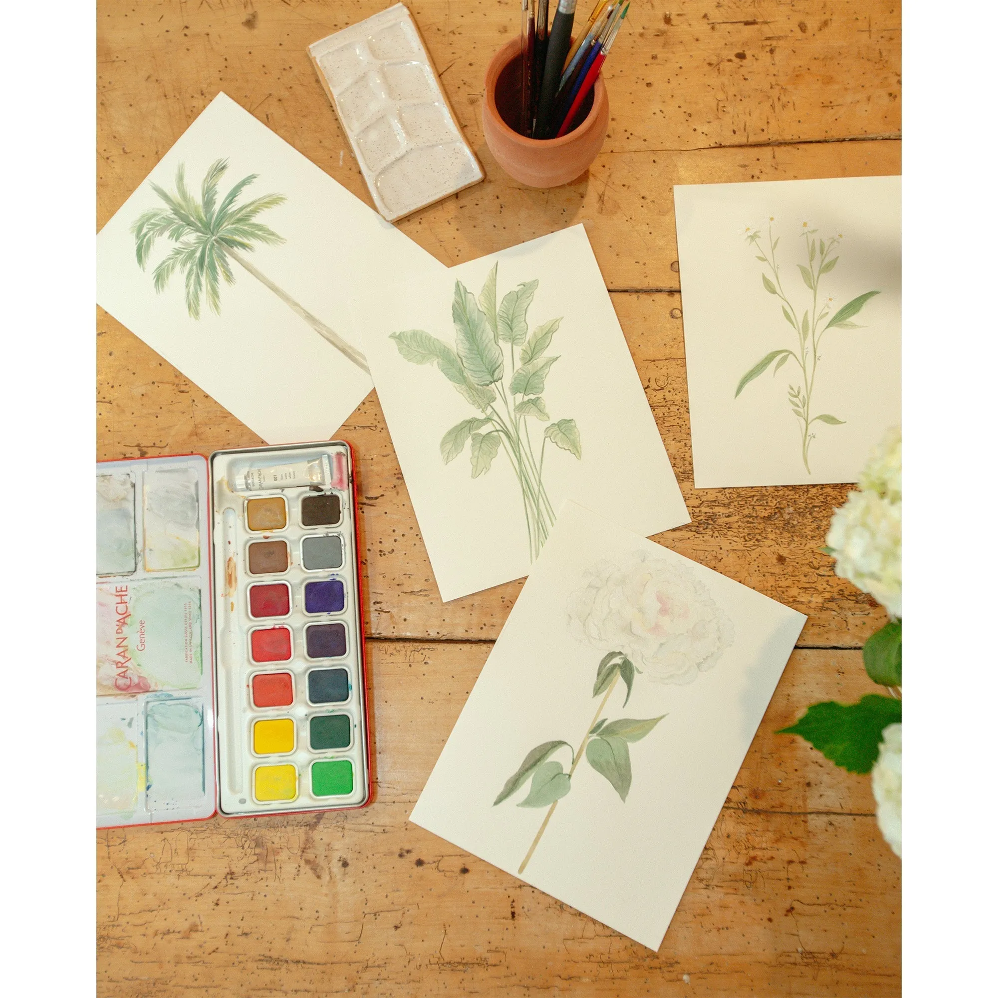 Market Bag in Natural Bird Sonnet Watercolor by Amy Logsdon