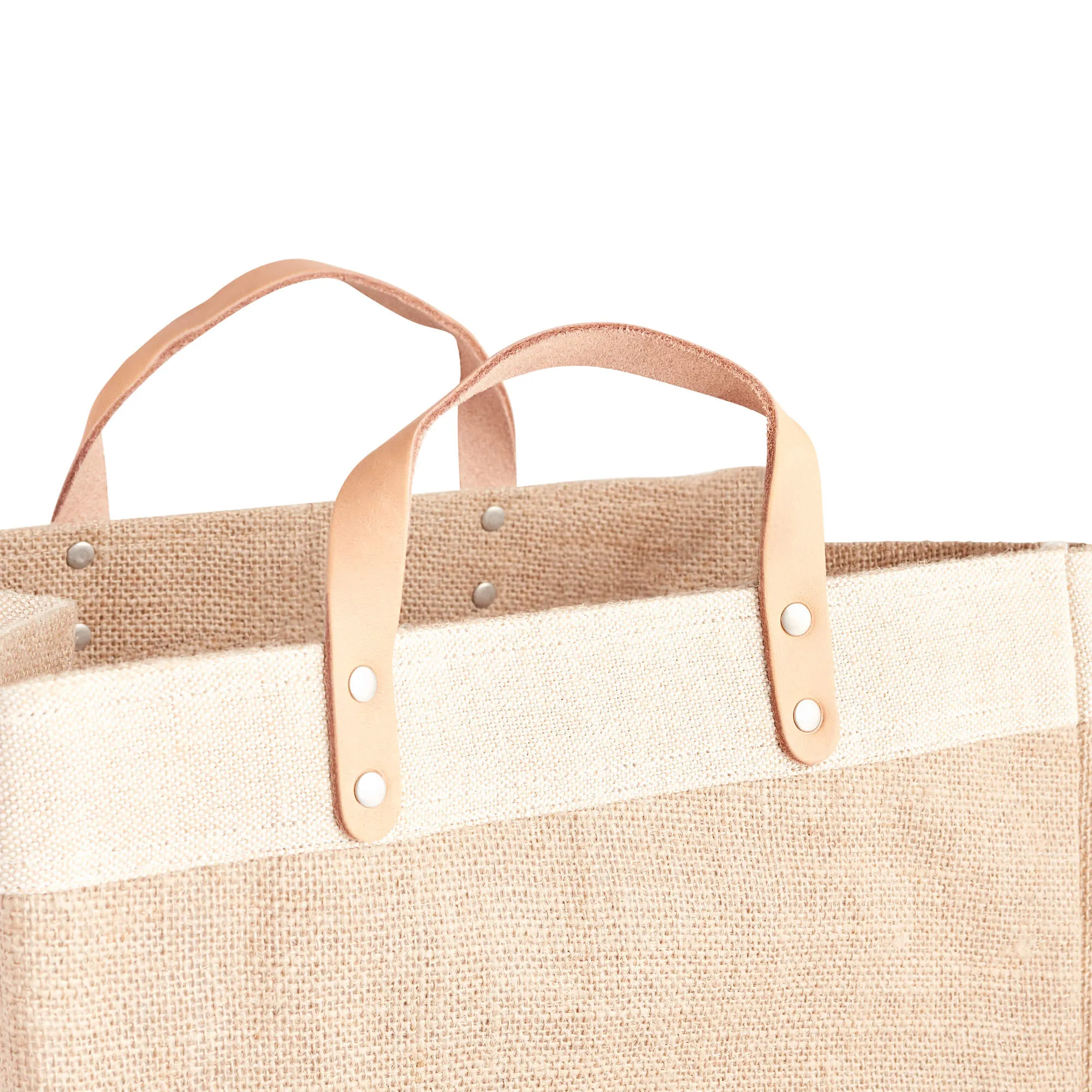 Market Bag in Natural with DOG MOM