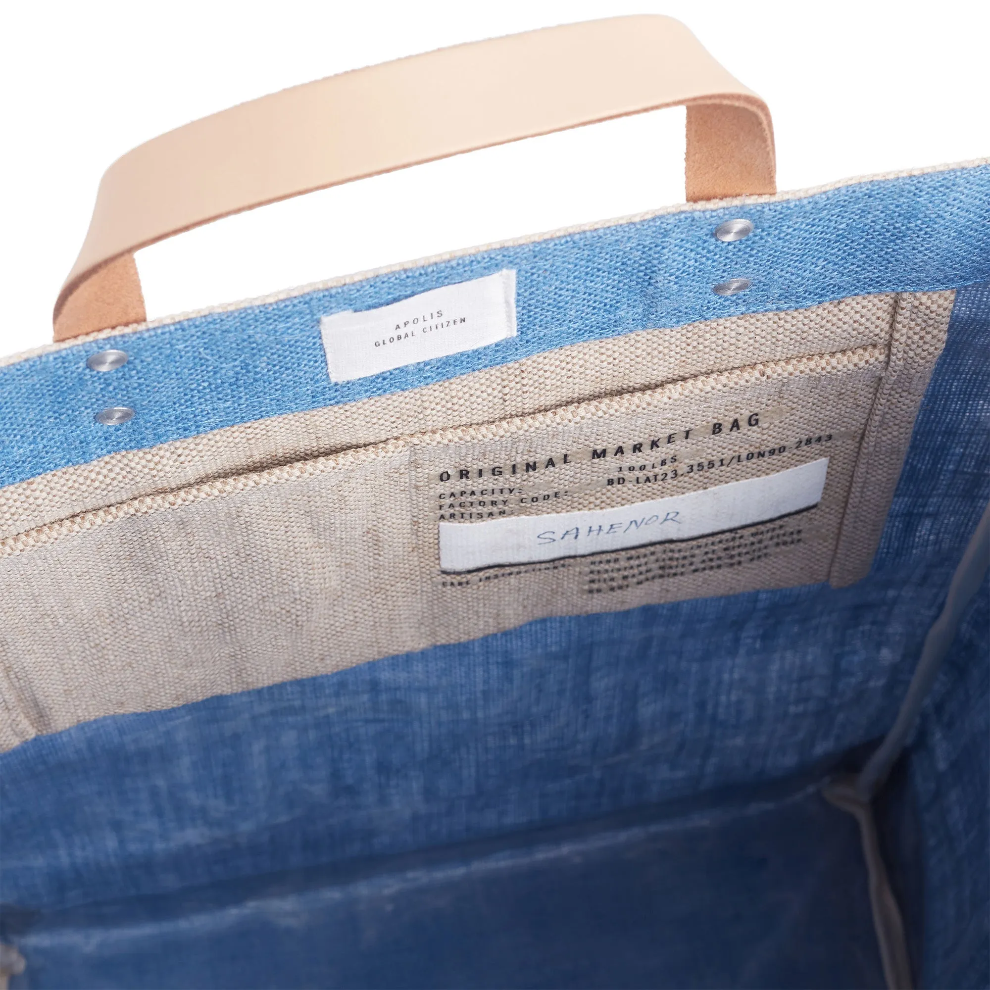 Market Bag in Parisian Blue with Strap