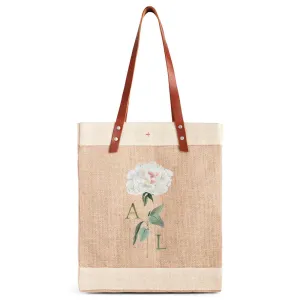 Market Tote in Natural Peony by Amy Logsdon
