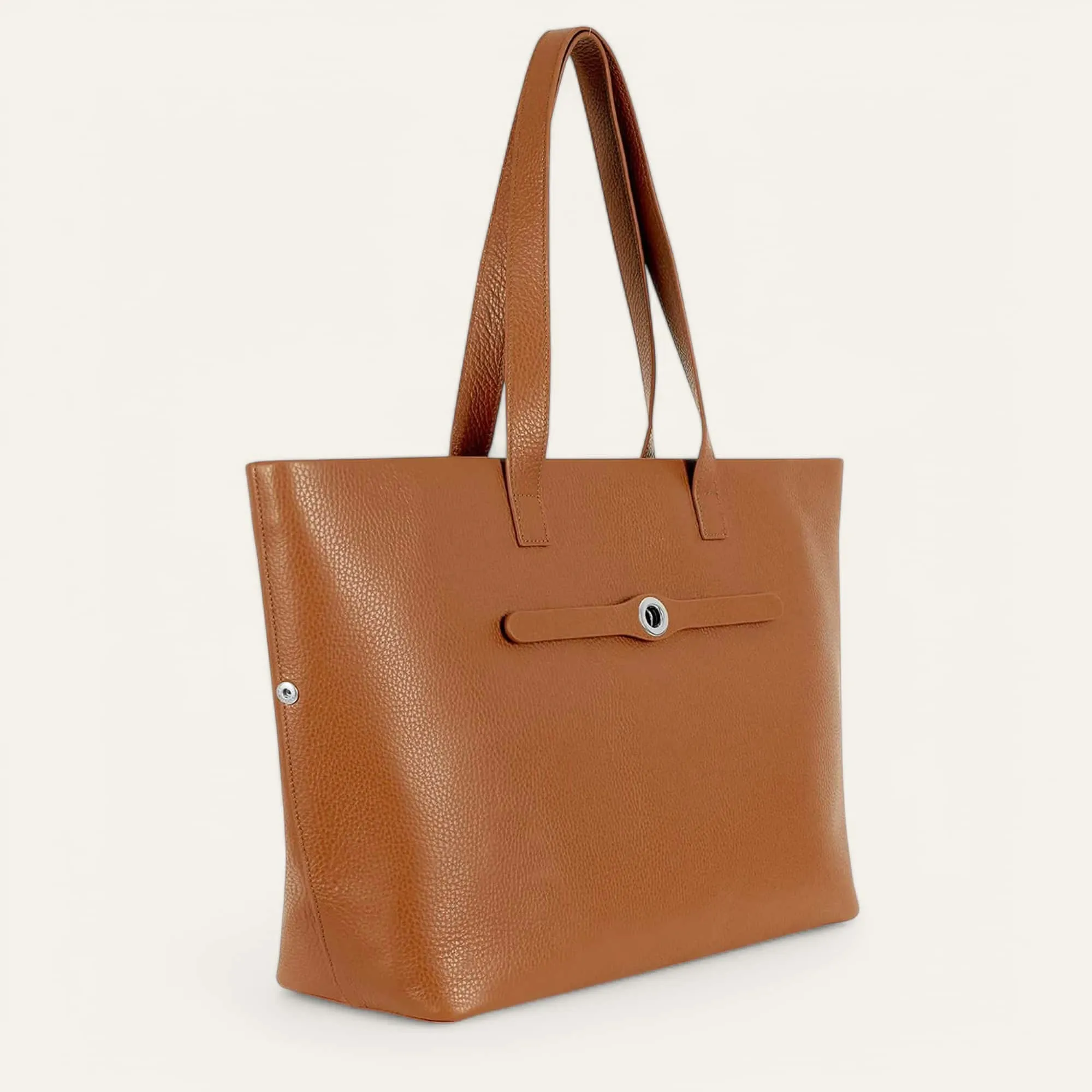 Michelle Tote | Tan with Silver hardware