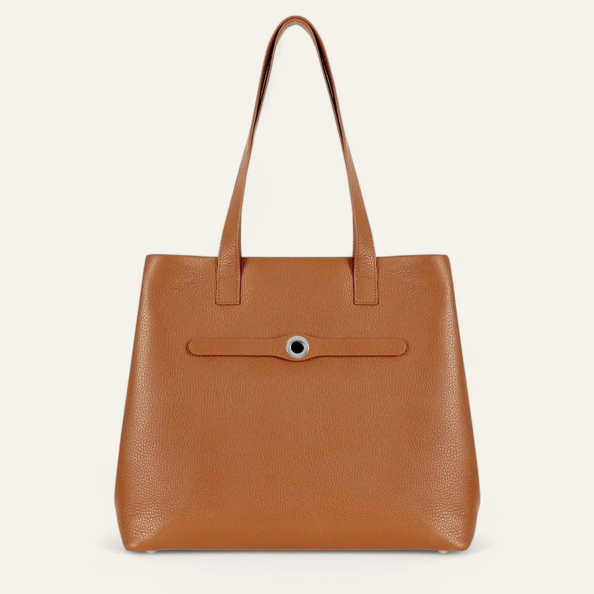 Michelle Tote | Tan with Silver hardware