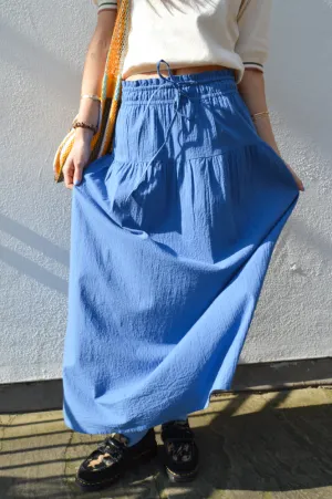 Nice Things Medium Blue Seersucker Skirt
