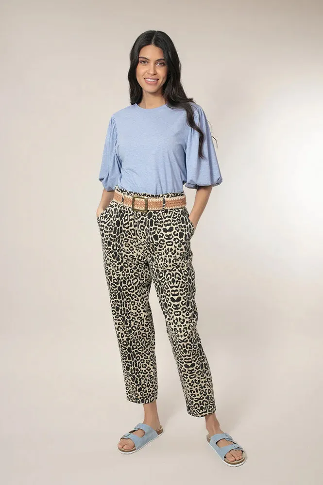 Nooki Caroline Neutral Mix Leopard Print Trousers