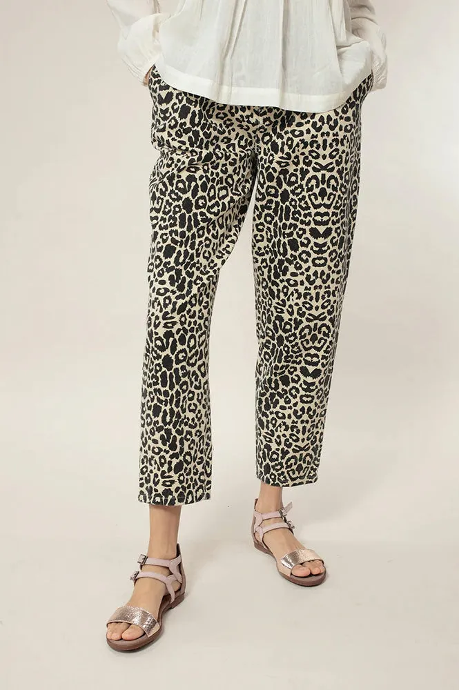 Nooki Caroline Neutral Mix Leopard Print Trousers