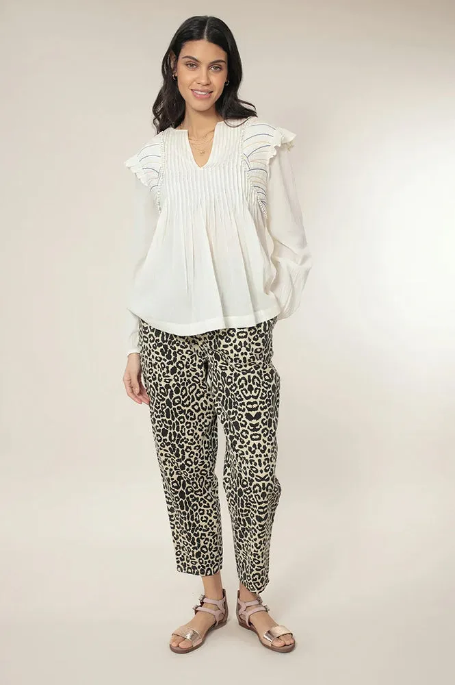 Nooki Caroline Neutral Mix Leopard Print Trousers