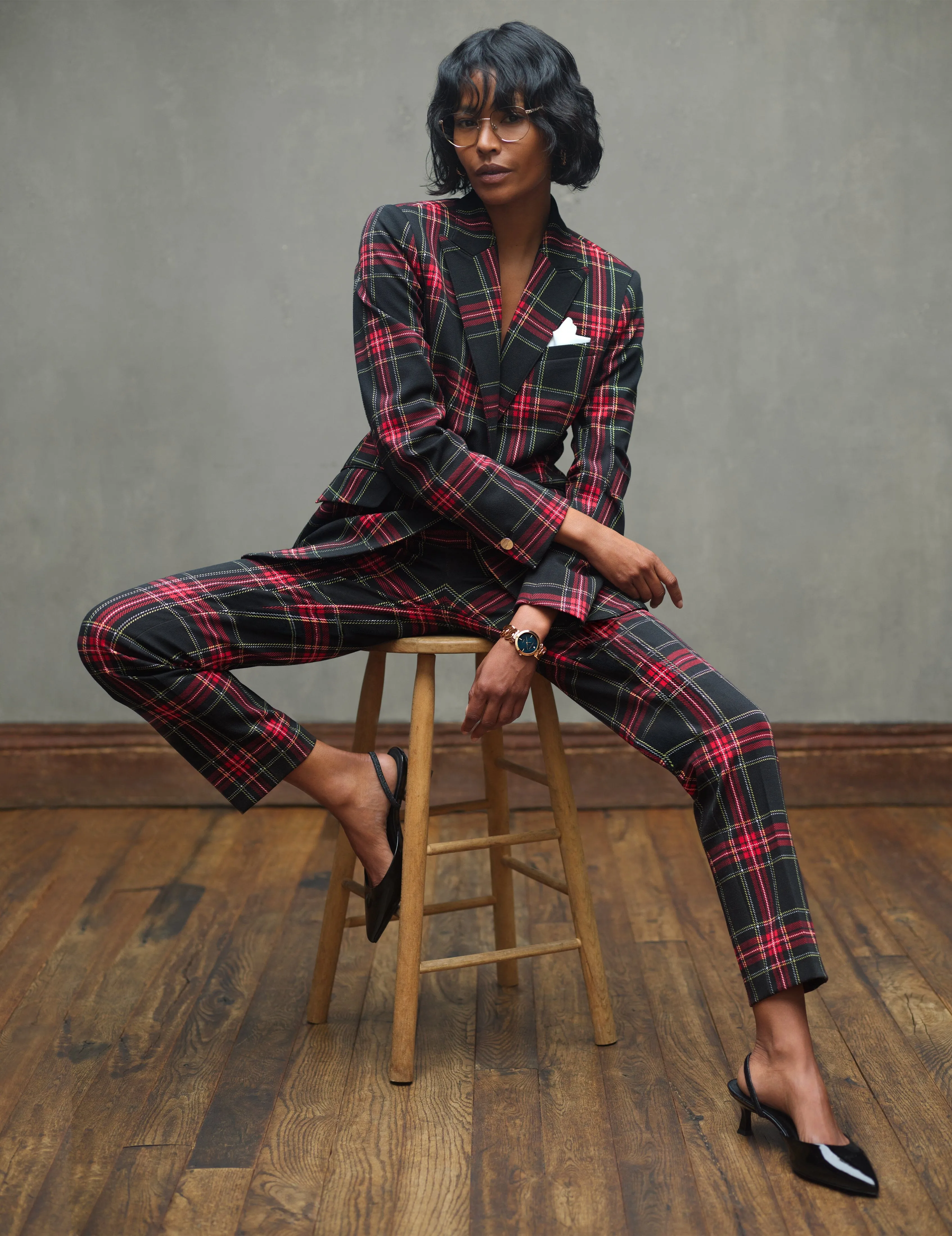 One Button Notch Collar Jacket Printed Volume Compression- Sale