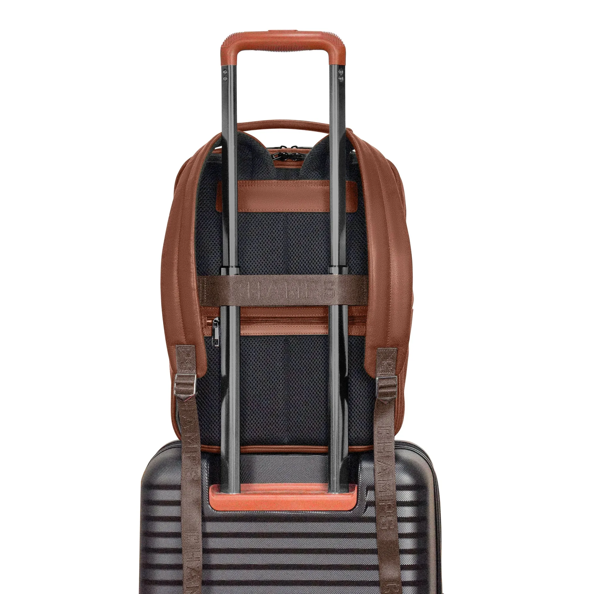 Onyx / Leather Compact Backpack