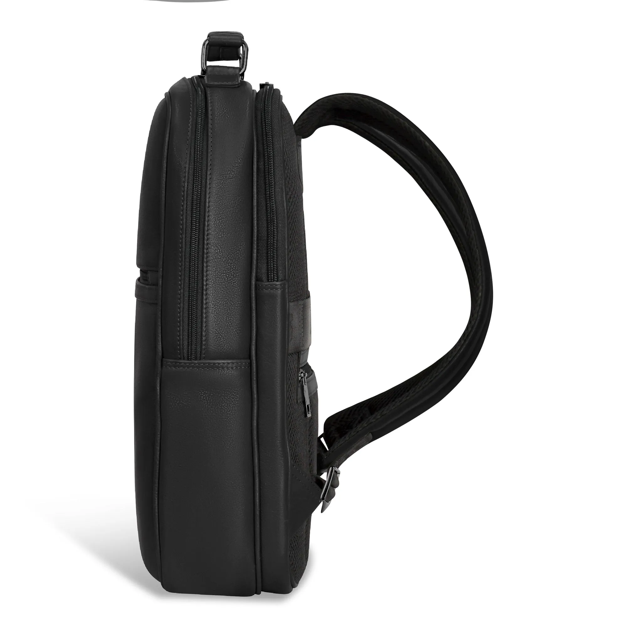Onyx / Leather Compact Backpack