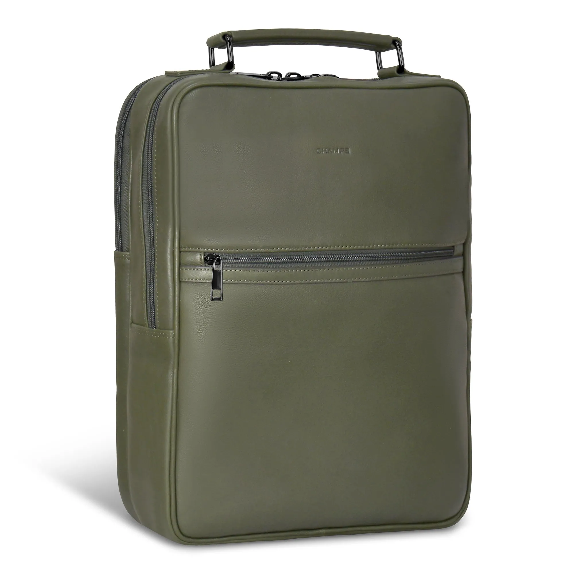 Onyx / Leather Compact Backpack
