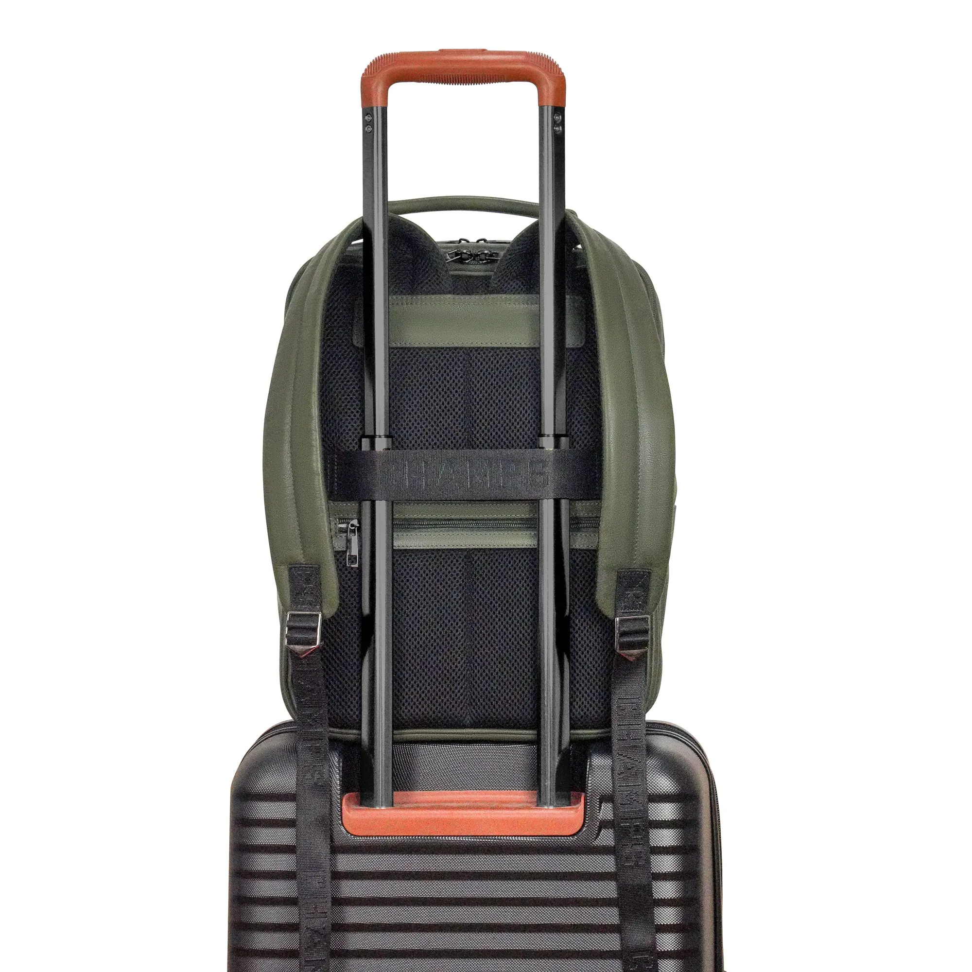 Onyx / Leather Compact Backpack