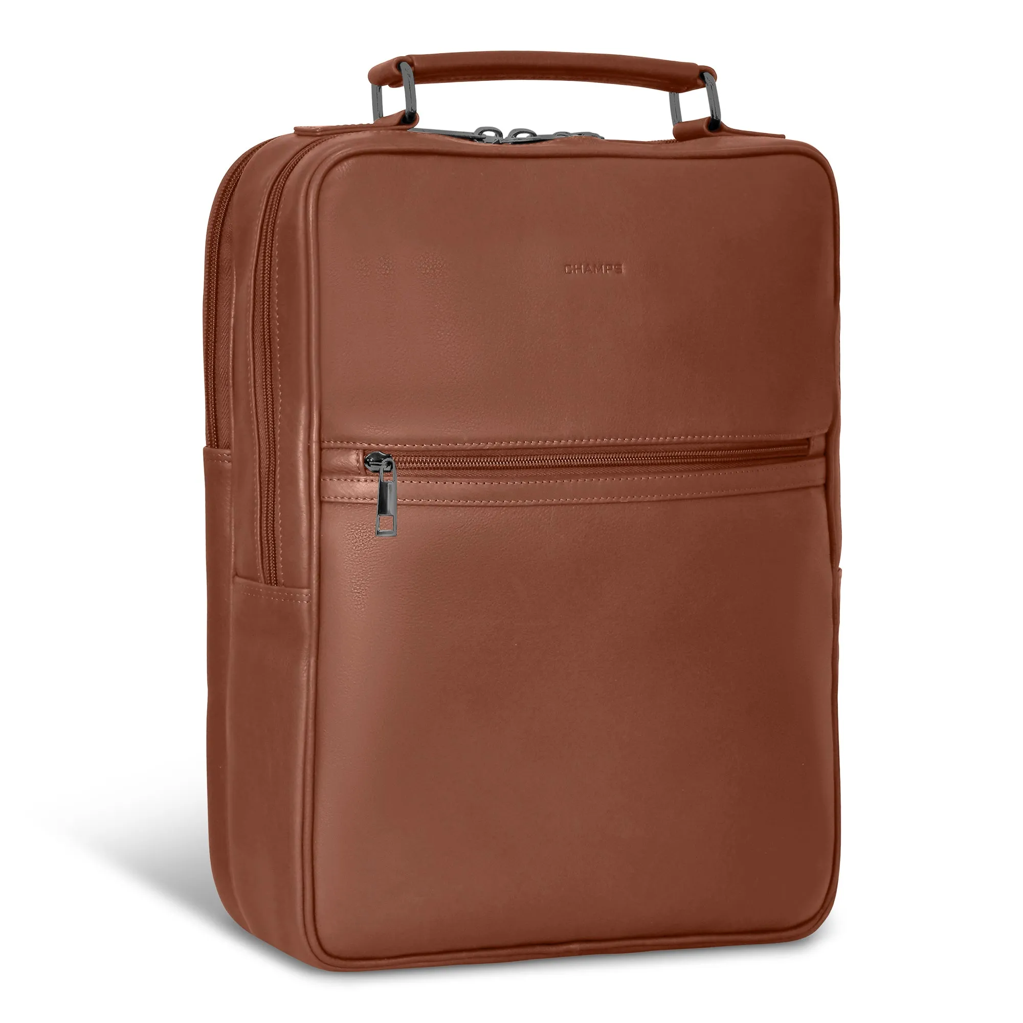 Onyx / Leather Compact Backpack