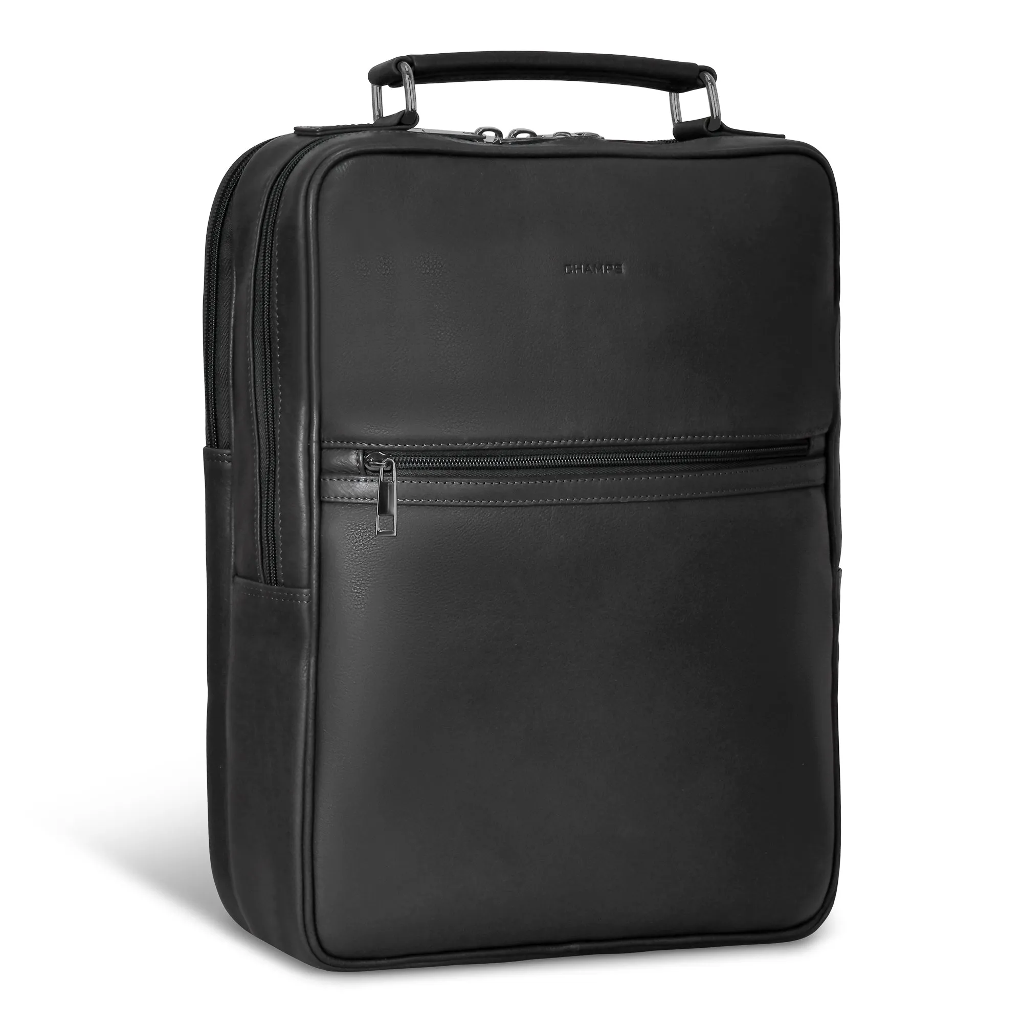 Onyx / Leather Compact Backpack