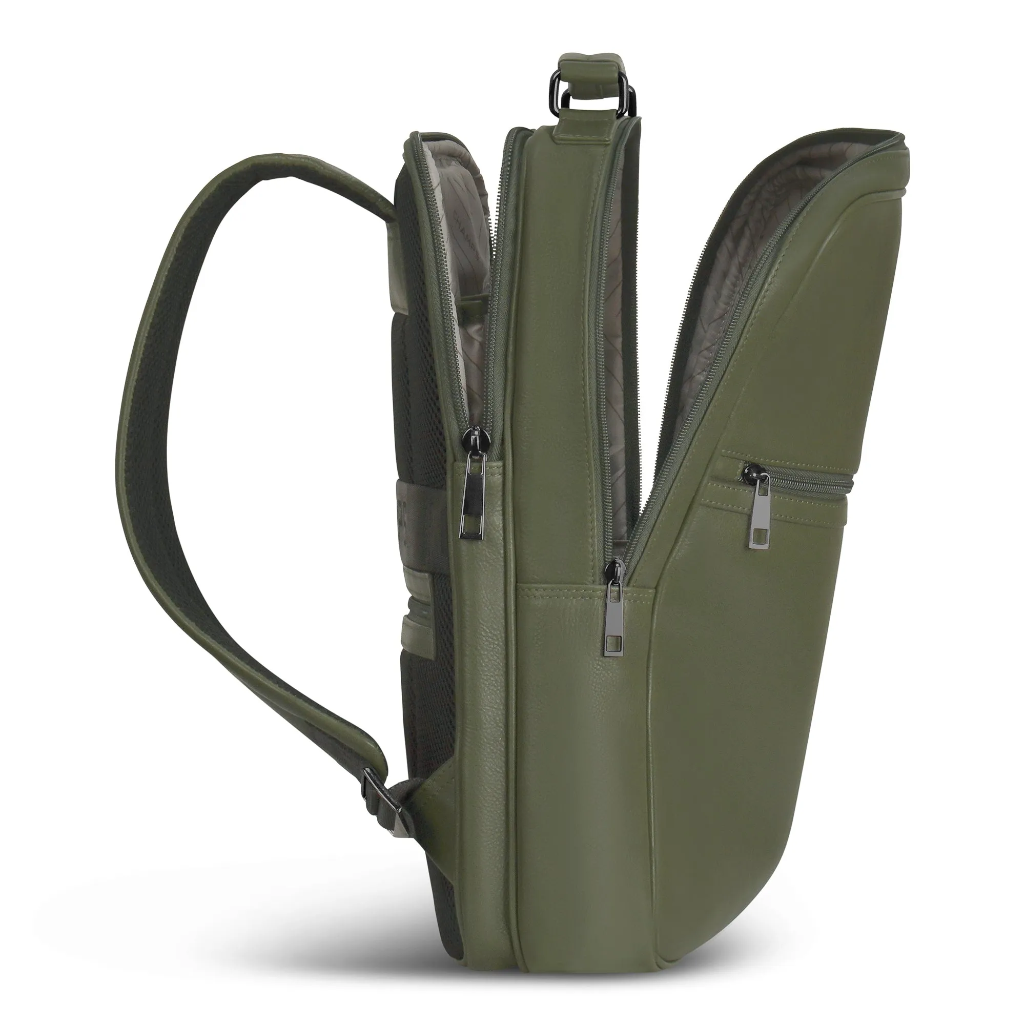 Onyx / Leather Compact Backpack