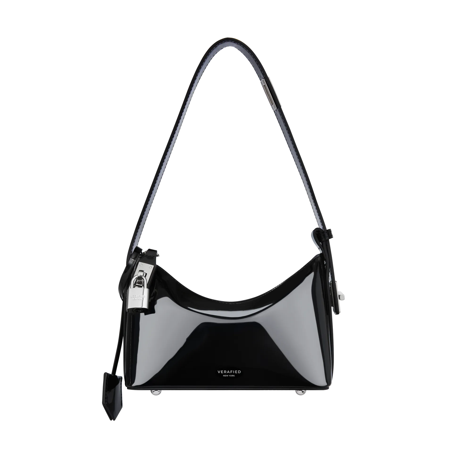 Patent Mini Silver Black Hobo Bag (Low Stock. Limited Edition)