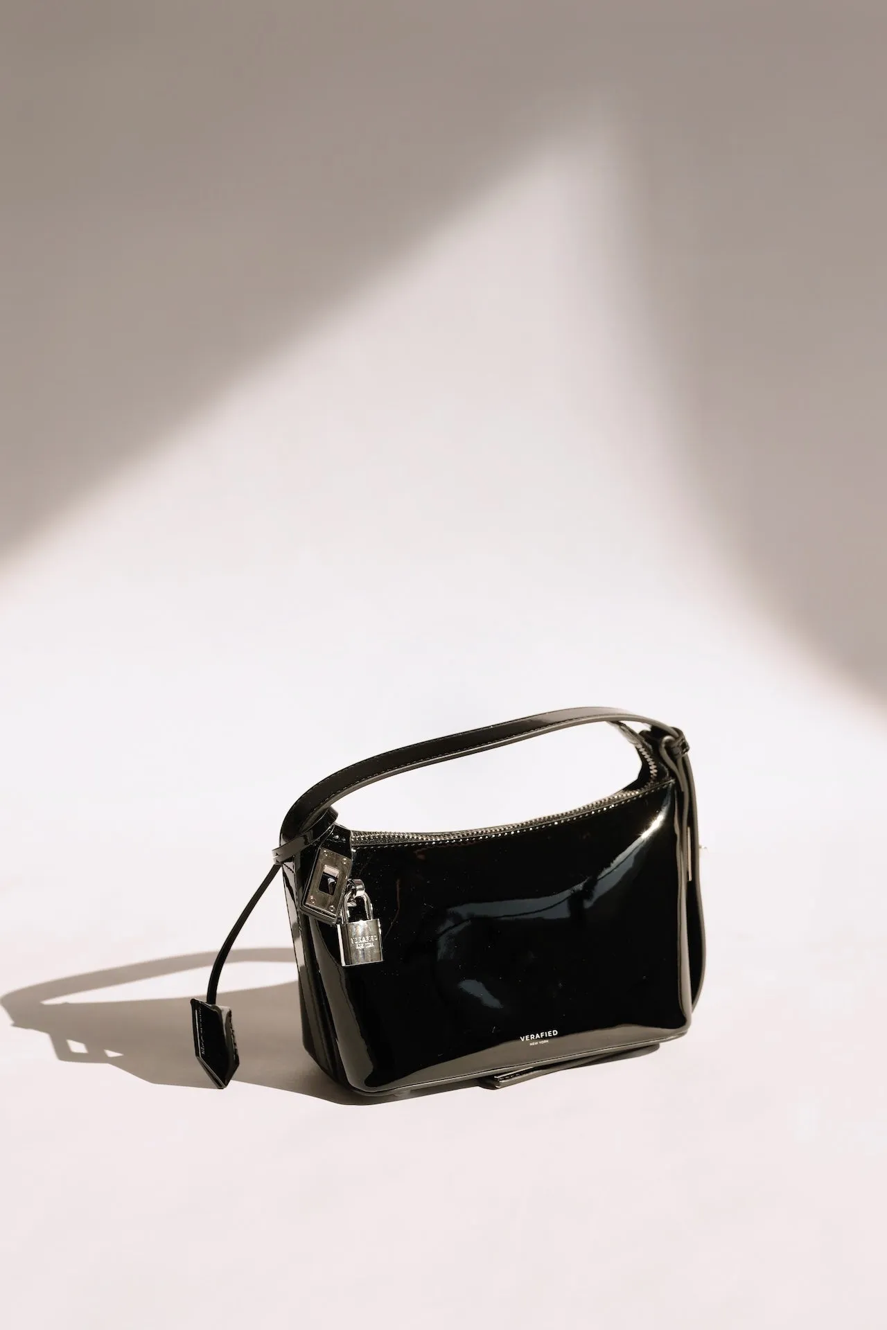 Patent Mini Silver Black Hobo Bag (Low Stock. Limited Edition)