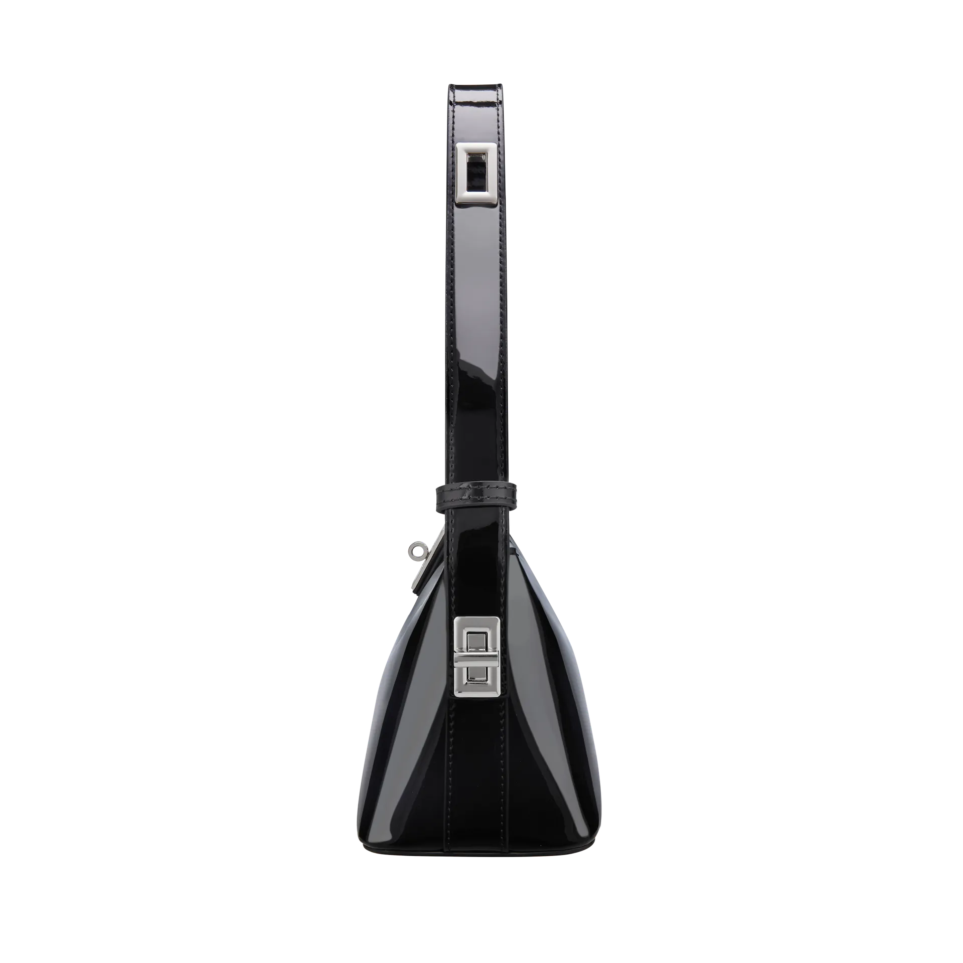 Patent Mini Silver Black Hobo Bag (Low Stock. Limited Edition)