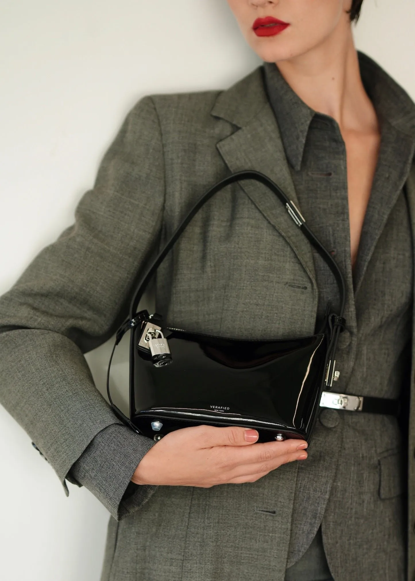 Patent Mini Silver Black Hobo Bag (Low Stock. Limited Edition)