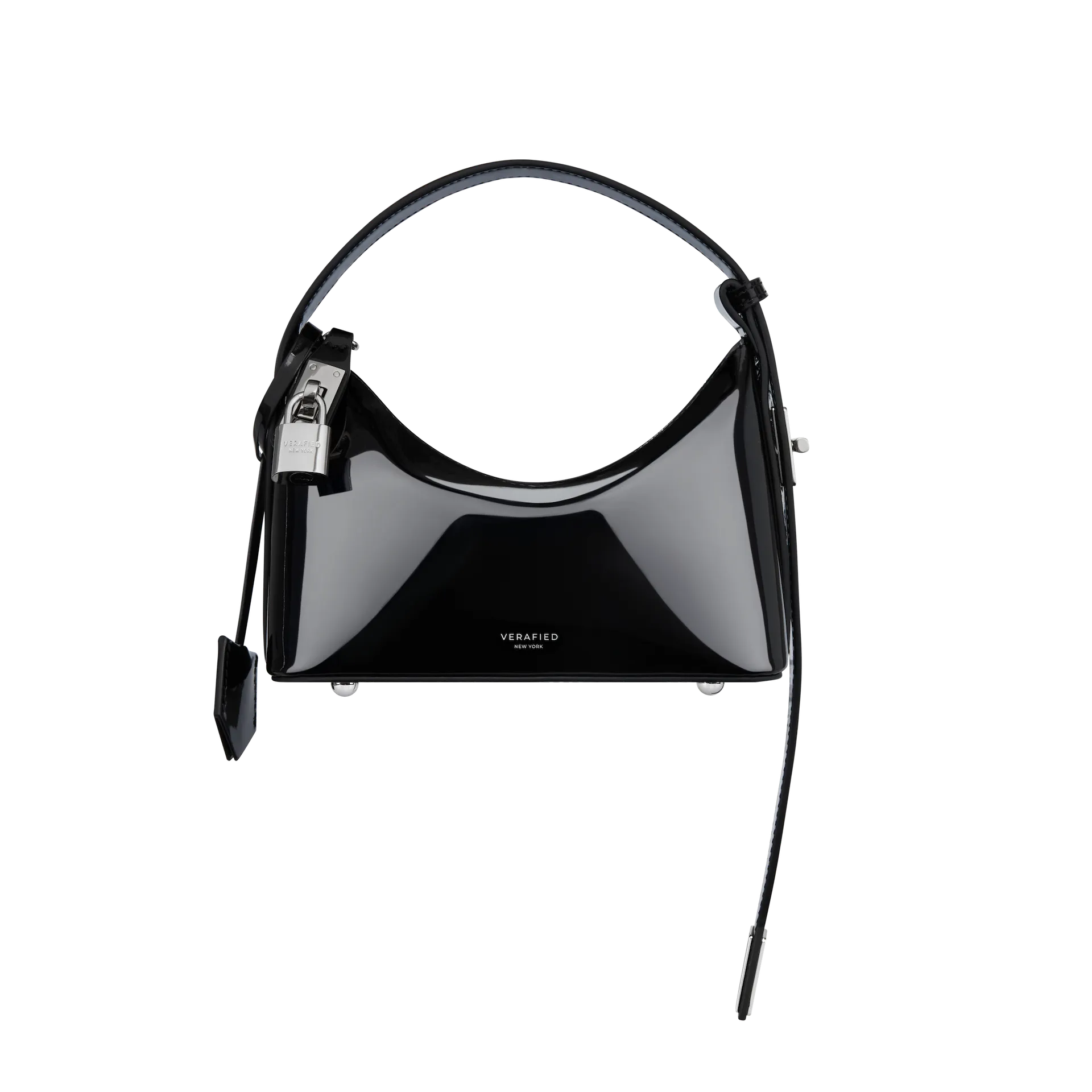 Patent Mini Silver Black Hobo Bag (Low Stock. Limited Edition)