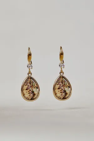 Paua Shell Drop Earrings - Multicolour