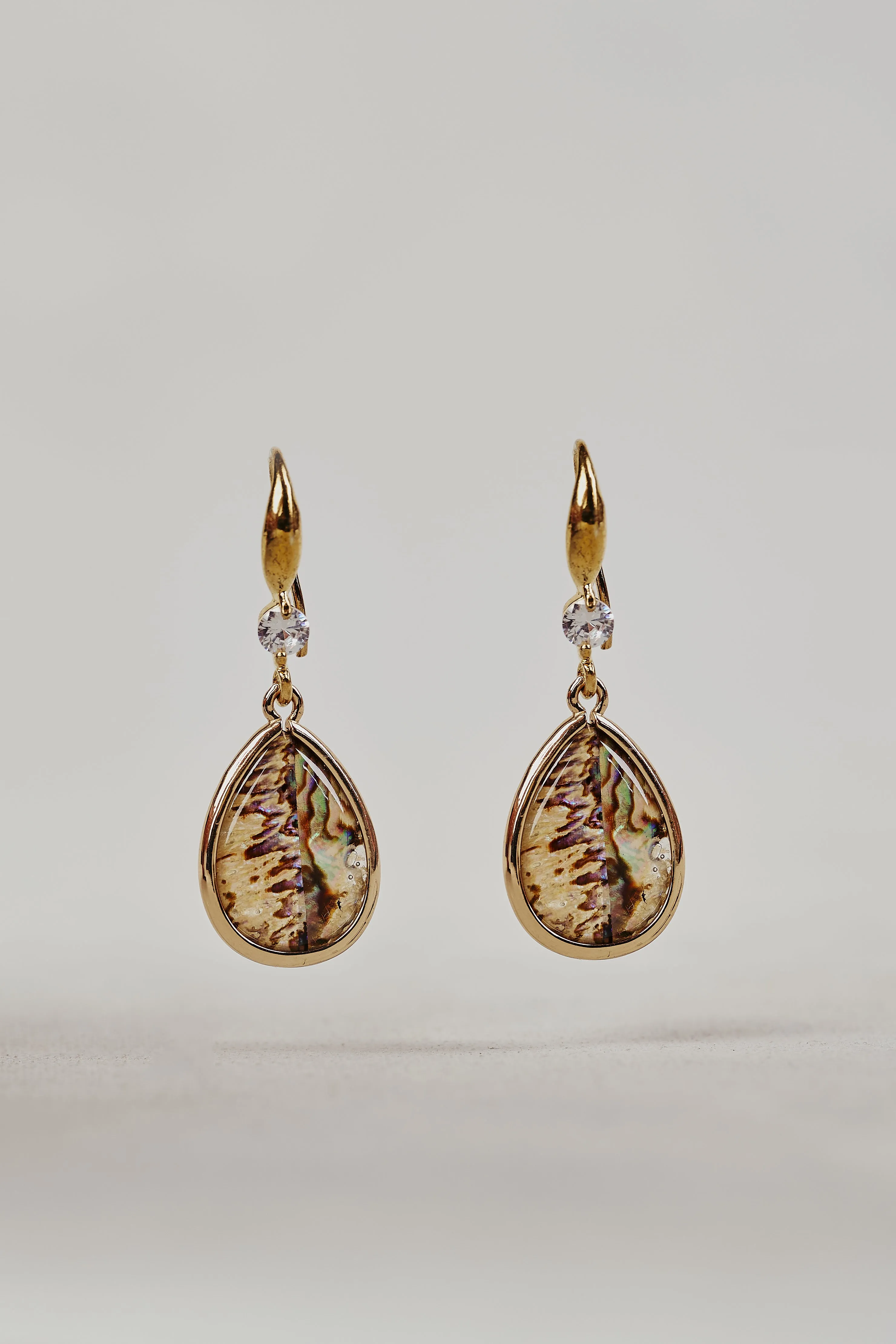 Paua Shell Drop Earrings - Multicolour