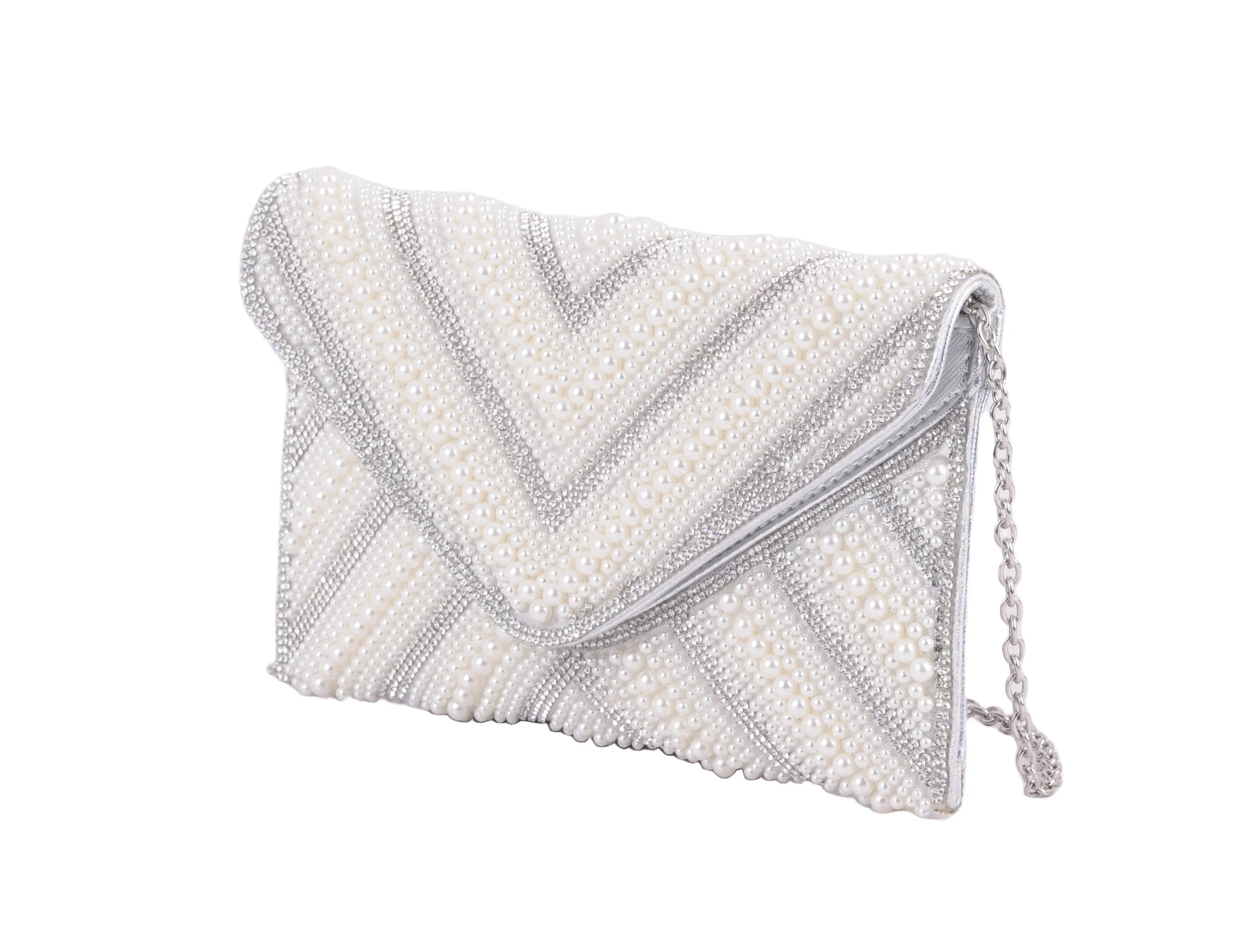Pearl Adorned Envelope Clutch