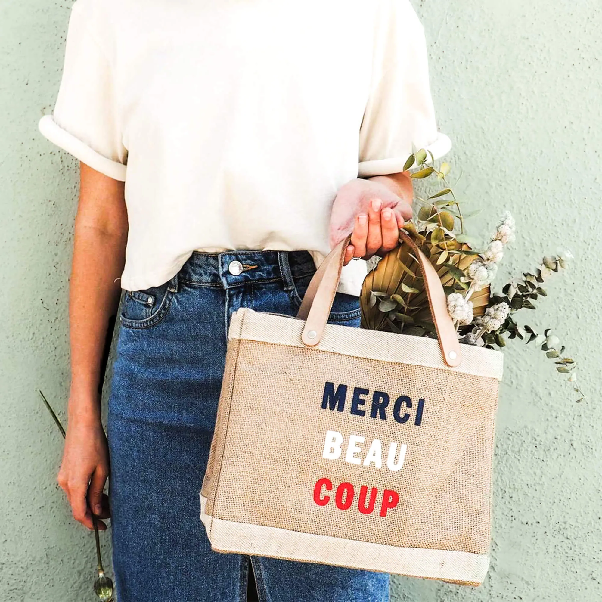 Petite Market Bag in Natural for Clare V. Merci Beau Coup