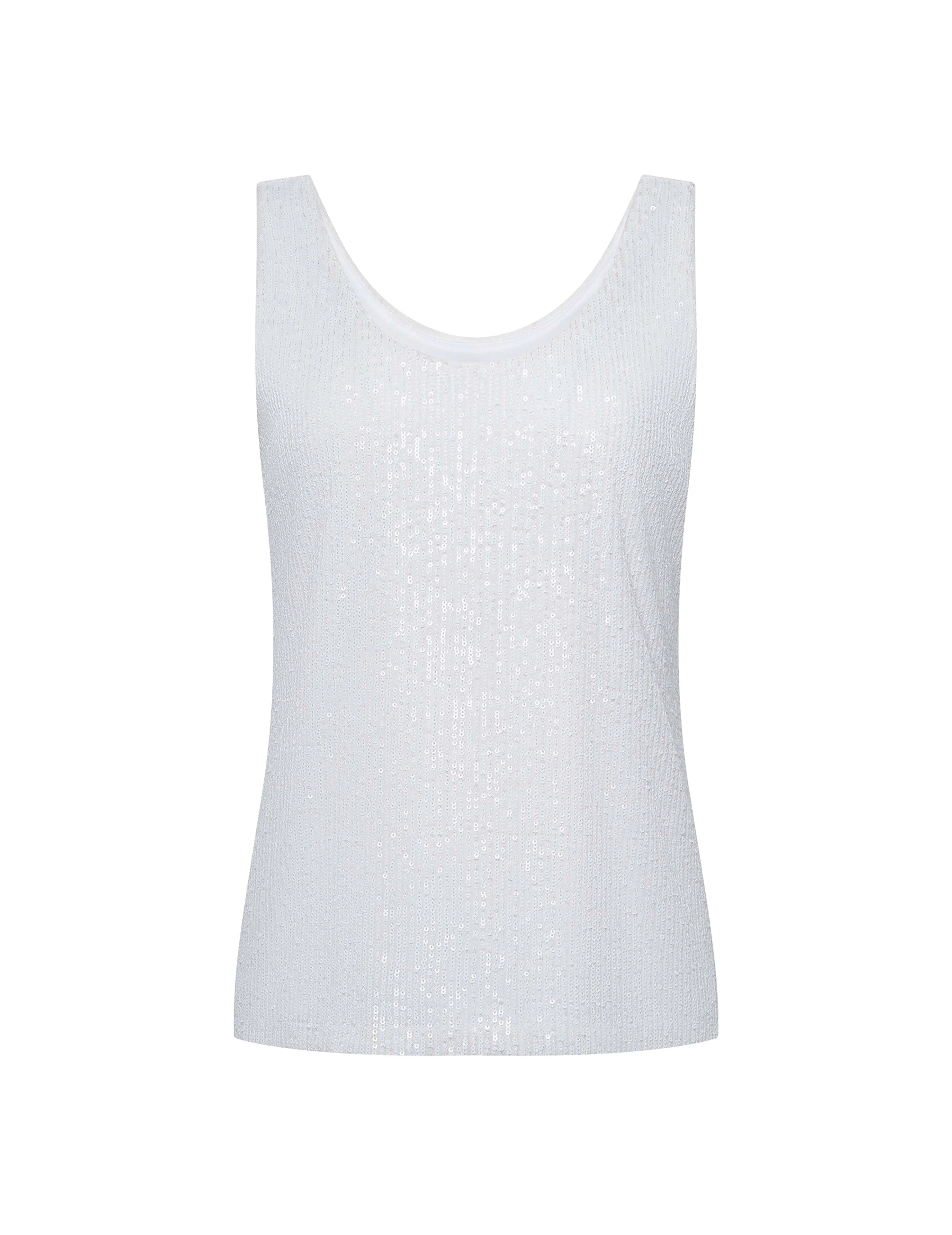 Petite Sequin Mesh Scoop Tank