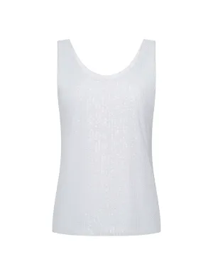 Petite Sequin Mesh Scoop Tank