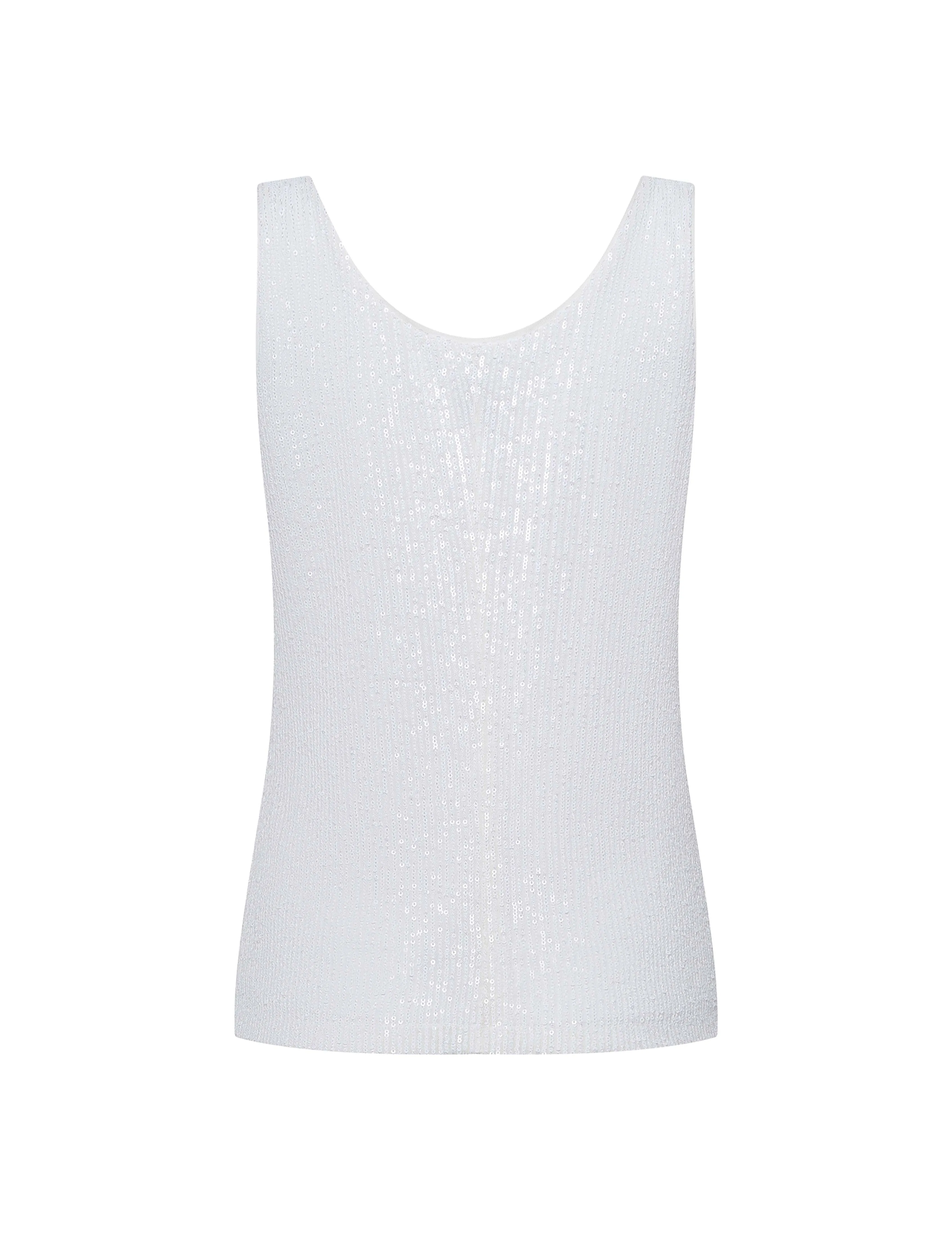 Petite Sequin Mesh Scoop Tank