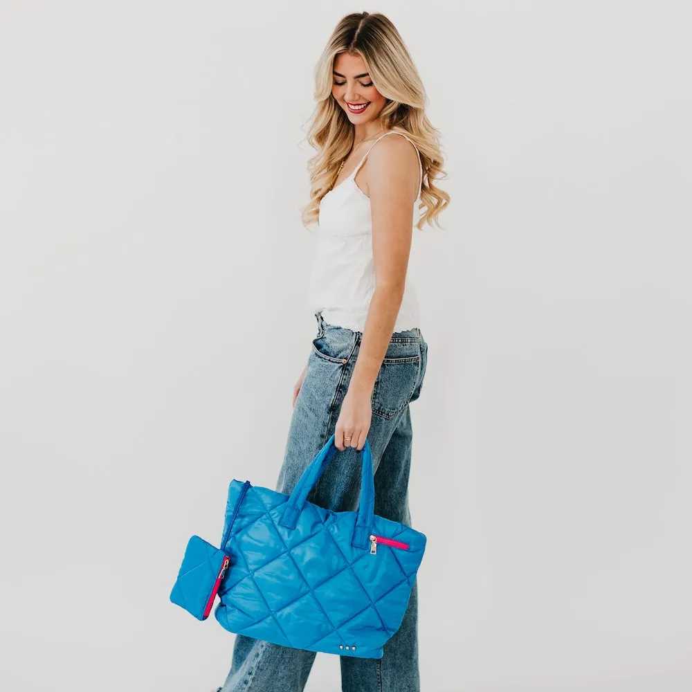Presley Puffer Quilted Tote Bag With Pouch