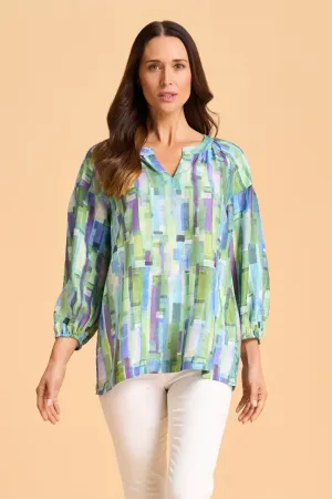 Puff Sleeve Top - August Stripe